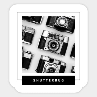 Shutterbug design with vintage cameras for photographers and camera enthusiasts Sticker